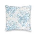 Rose Toile Blue Quilted 20" Pillow