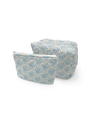 Rose Toile Blue Quilted Makeup Bag