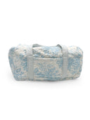 Rose Toile Blue Quilted Weekender Duffle Bag