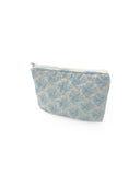 Rose Toile Blue Quilted Makeup Bag