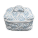 Rose Toile Blue Quilted Travel Case
