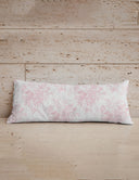 Rose Toile Pink Quilted Oblong 14" x33" Pillow