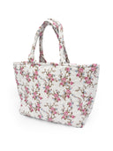 Rosey Floral White Quilted Handbag