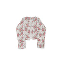 Rosey Floral White Cropped Quilted Jacket