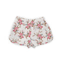 Rosey Floral White Quilted Scallop Shorts *Web Exclusive*