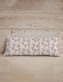 Rosey Floral White Quilted Oblong 14"x33" Pillow