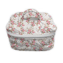 Rosey Floral White Quilted Travel Case