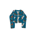 Roselynn Peacock Cropped Quilted Jacket