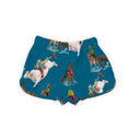 Roselynn Peacock Quilted Scallop Shorts *Web Exclusive*