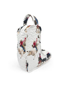 Roselynn White Quilted Boot Bag