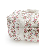 Rosey Floral White Quilted Weekender Duffle Bag