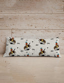 Rosie Rider Linen Quilted Oblong 14" x33" Pillow