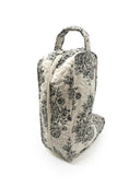 Saddle Paisley Linen/Black Quilted Boot Bag