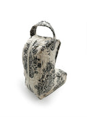 Saddle Paisley Linen/Black Quilted Boot Bag