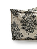 Saddle Paisley Linen/Black Quilted Tote