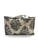 Saddle Paisley Linen/Black Quilted Tote