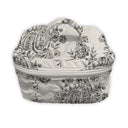 Saddle Paisley Linen/Black Quilted Travel Case