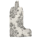 Saddle Paisley Linen/Black Quilted Boot Bag