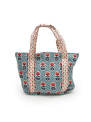 Erin & Ben Co. Sadie Floral Icon Blue Zipper Tote Bag