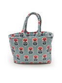 Erin & Ben Co. Sadie Floral Icon Blue Quilted Handbag