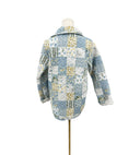 Scarlette Patchwork Blue Quilted Snap Jacket