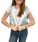 Scarlette Patchwork Blue Quilted Cate Vest