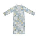 Scarlette Patchwork Blue Quilted Maxi Coat *Web Exclusive*