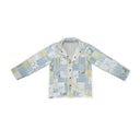 Scarlette Patchwork Blue Quilted Snap Jacket