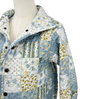 Scarlette Patchwork Blue Quilted Snap Jacket