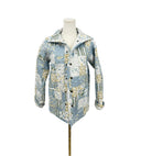 Scarlette Patchwork Blue Quilted Snap Jacket