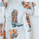 Game Day Orange Thunderbird Boots Youth Quilted Snap Jacket