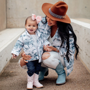 Aledo Toile Navy Youth Quilted Snap Jacket