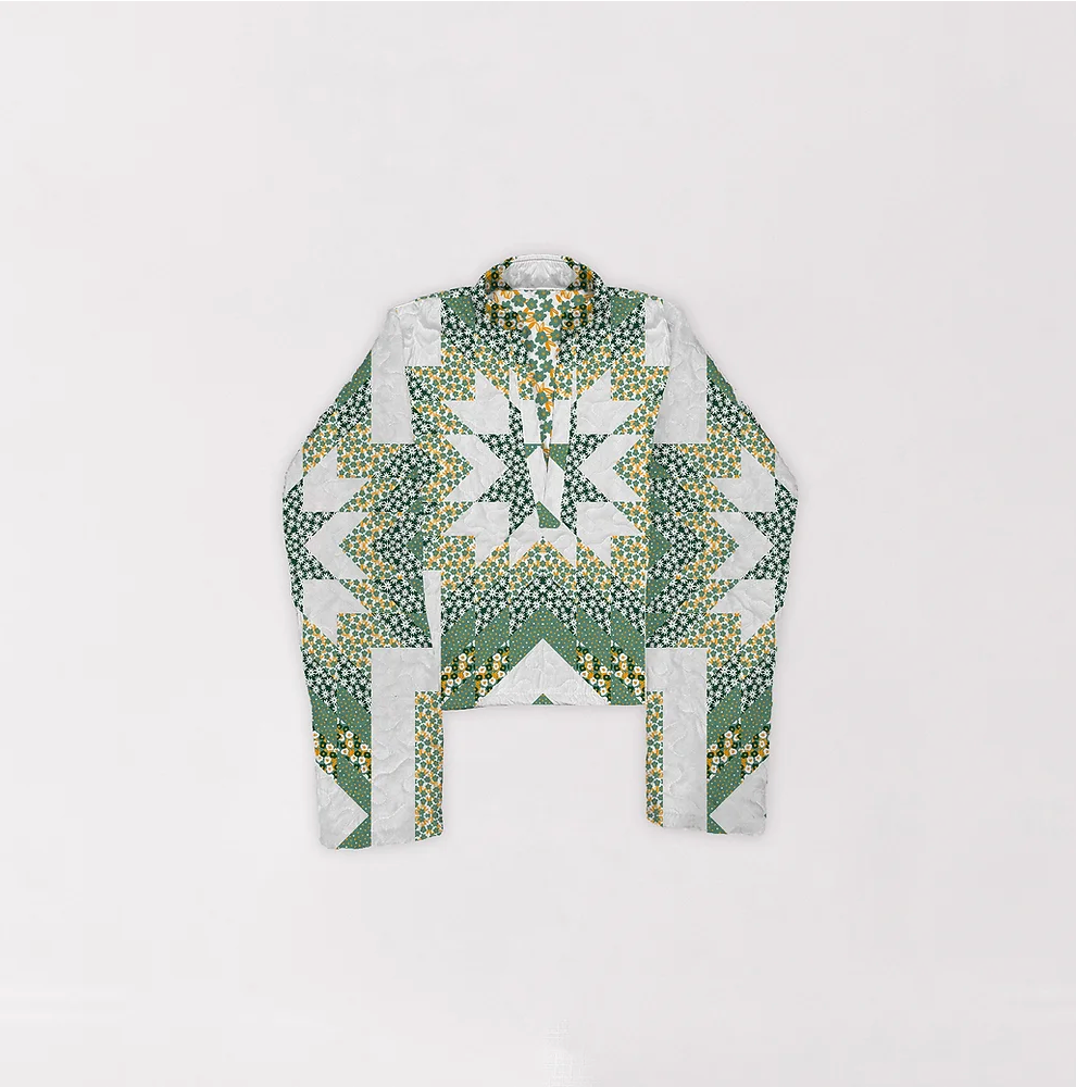 Game Day Green and Gold Adeline Patchwork Quilted Pullover *Web Exclus ...