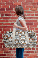 Shiloh Neutral Quilted Weekender Duffle Bag