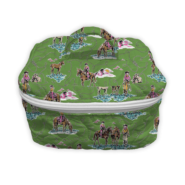 Sierra Cowgirl Green Quilted Travel Case