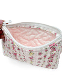 Wilshire Stripe Pink Quilted Makeup Bag