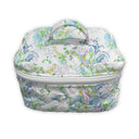 Floral patterned makeup bag on a white background