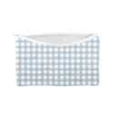 "Stay Safe Eat Cake" Blue Quilted Makeup Bag