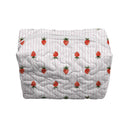 Strawberry Crush Pink Quilted Makeup Bag