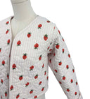 Strawberry Crush Pink Cropped Quilted Jacket