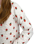 Strawberry Crush Pink Cropped Quilted Jacket