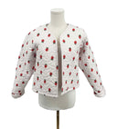 Strawberry Crush Pink Cropped Quilted Jacket
