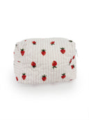 Strawberry Crush Pink Quilted Makeup Bag