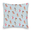 Sweater Pups Blue Quilted 20" Pillow