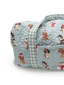 Sweater Pups Blue Quilted Weekender Duffle Bag