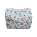 Sweater Pups Blue Quilted Makeup Bag