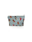 Sweater Pups Blue Quilted Makeup Bag