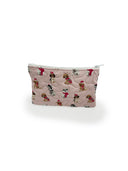 Sweater Pups Pink Quilted Makeup Bag