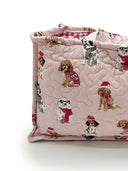 Sweater Pups Pink Quilted Tote
