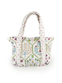Tavi White Zipper Tote Bag